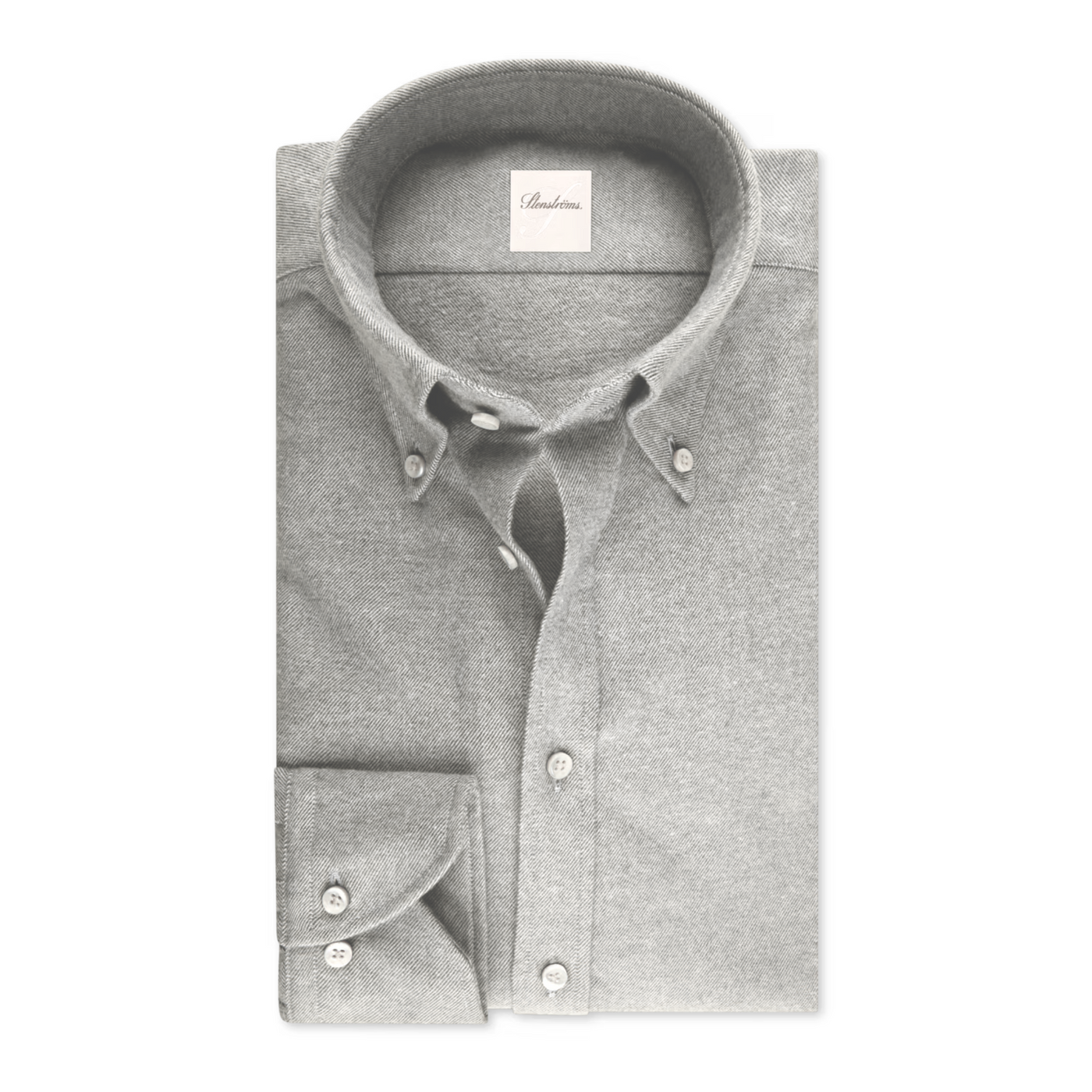 Stenströms Mellem Grå Flannel Skjorte