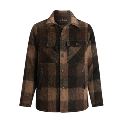 Oscar Jacobson brun ternet overshirt