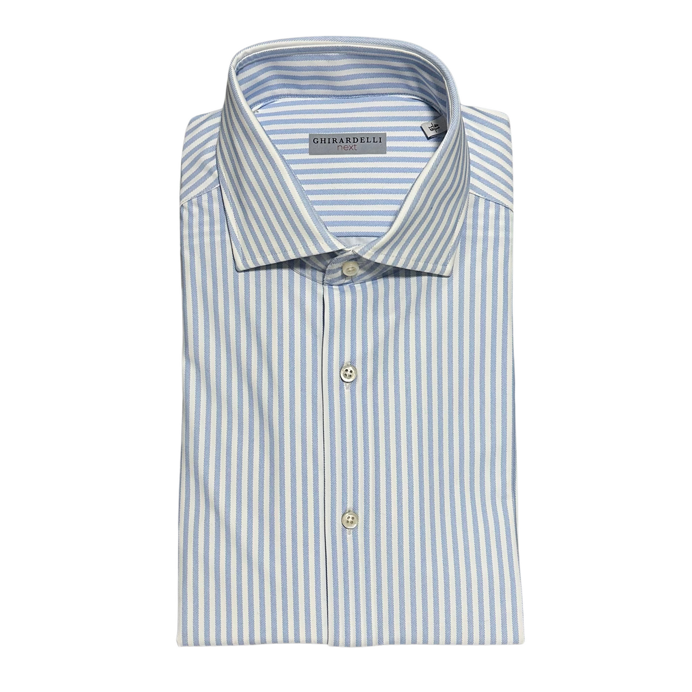 Ghiradelli Stribet Blå Skjorte