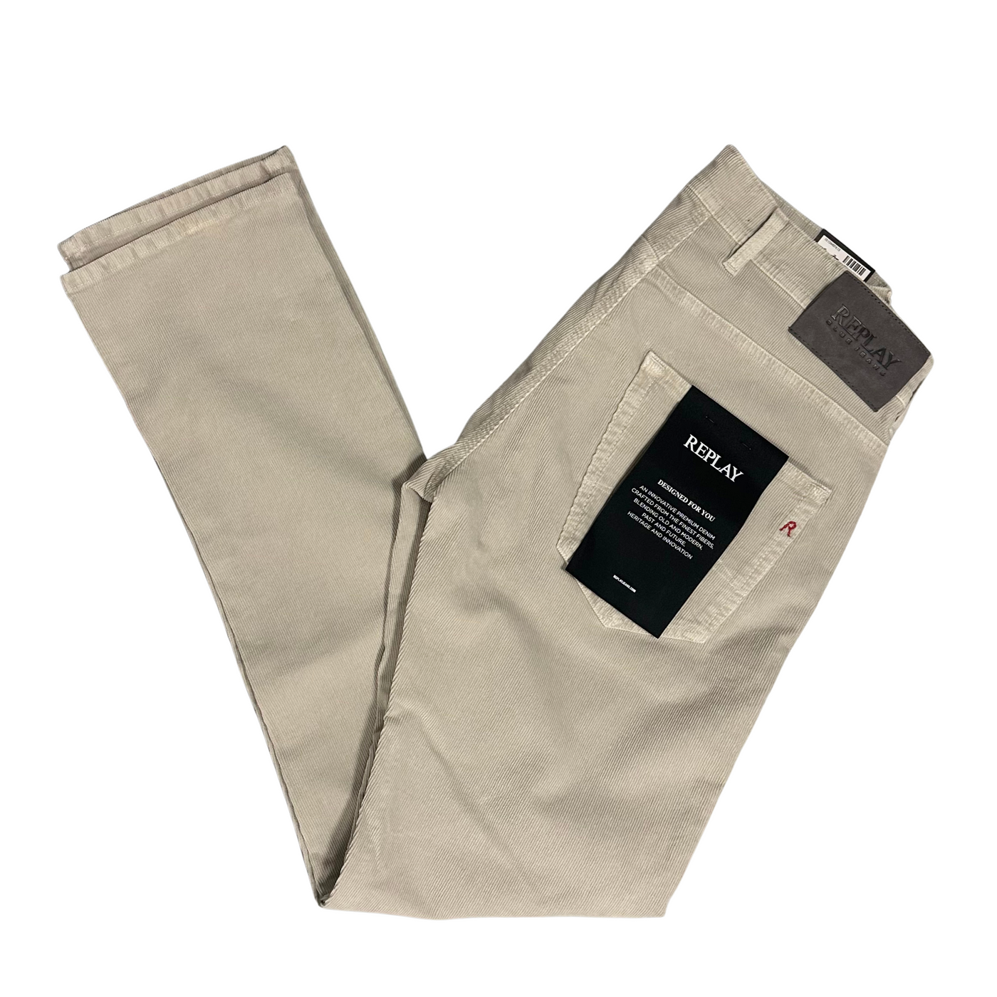 Replay Offwhite Fløjls Bukser