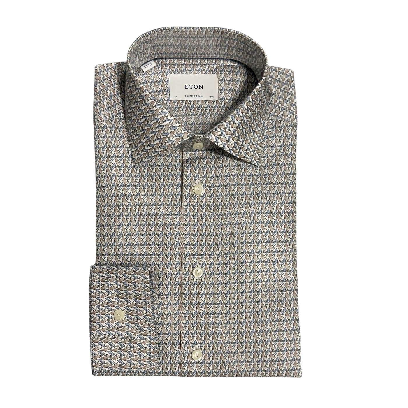 Eton Mønstret Skjorte