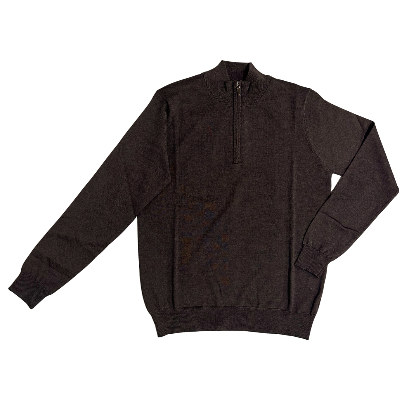 Due Signori Mørkebrun Halfzip Strik