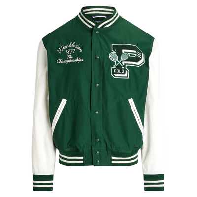 Wimbledon Jacket with Polo Logo in Green &amp; White