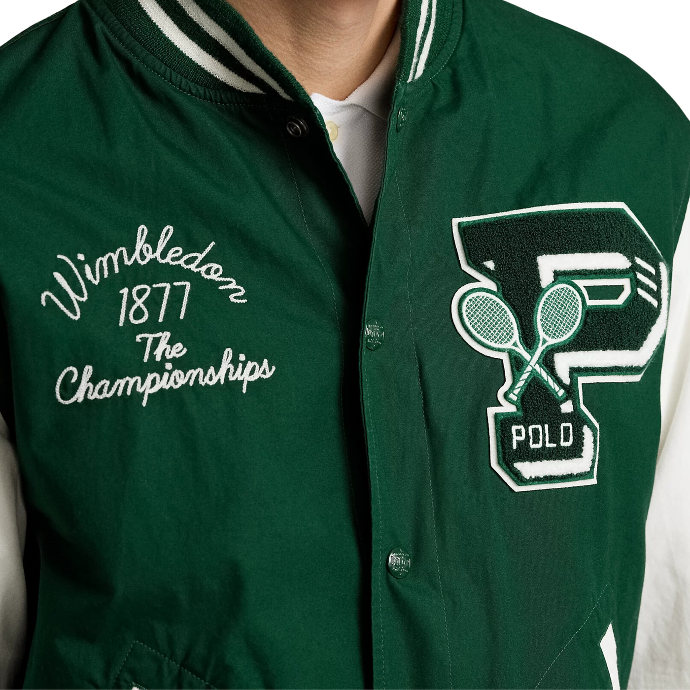 Wimbledon Jakke med  Polo Logo i Grøn & Hvid