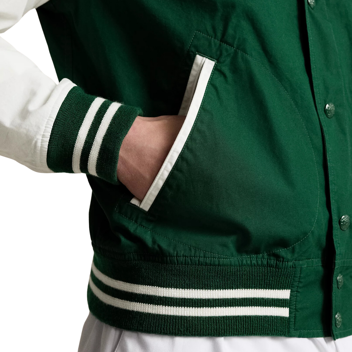 Wimbledon Jacket with Polo Logo in Green &amp; White