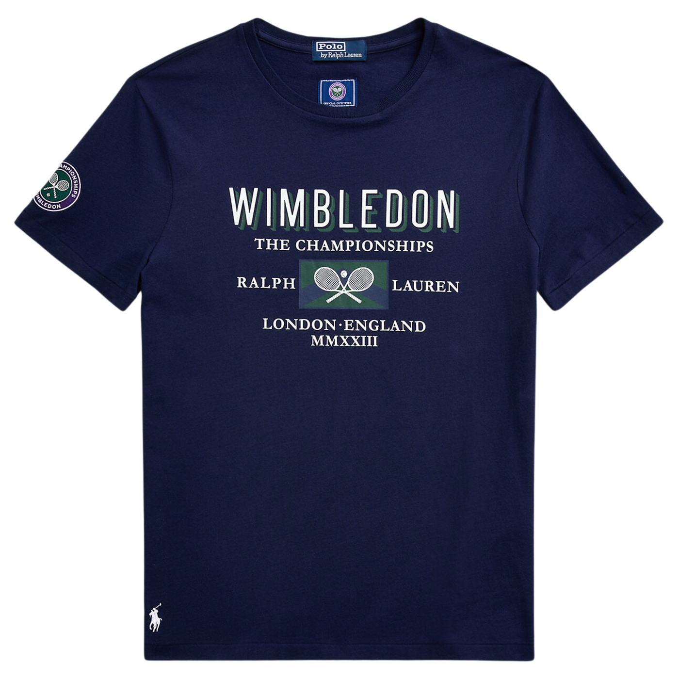 Ralph Lauren Wimbledon Custom Slim Fit T-shirt in Navy