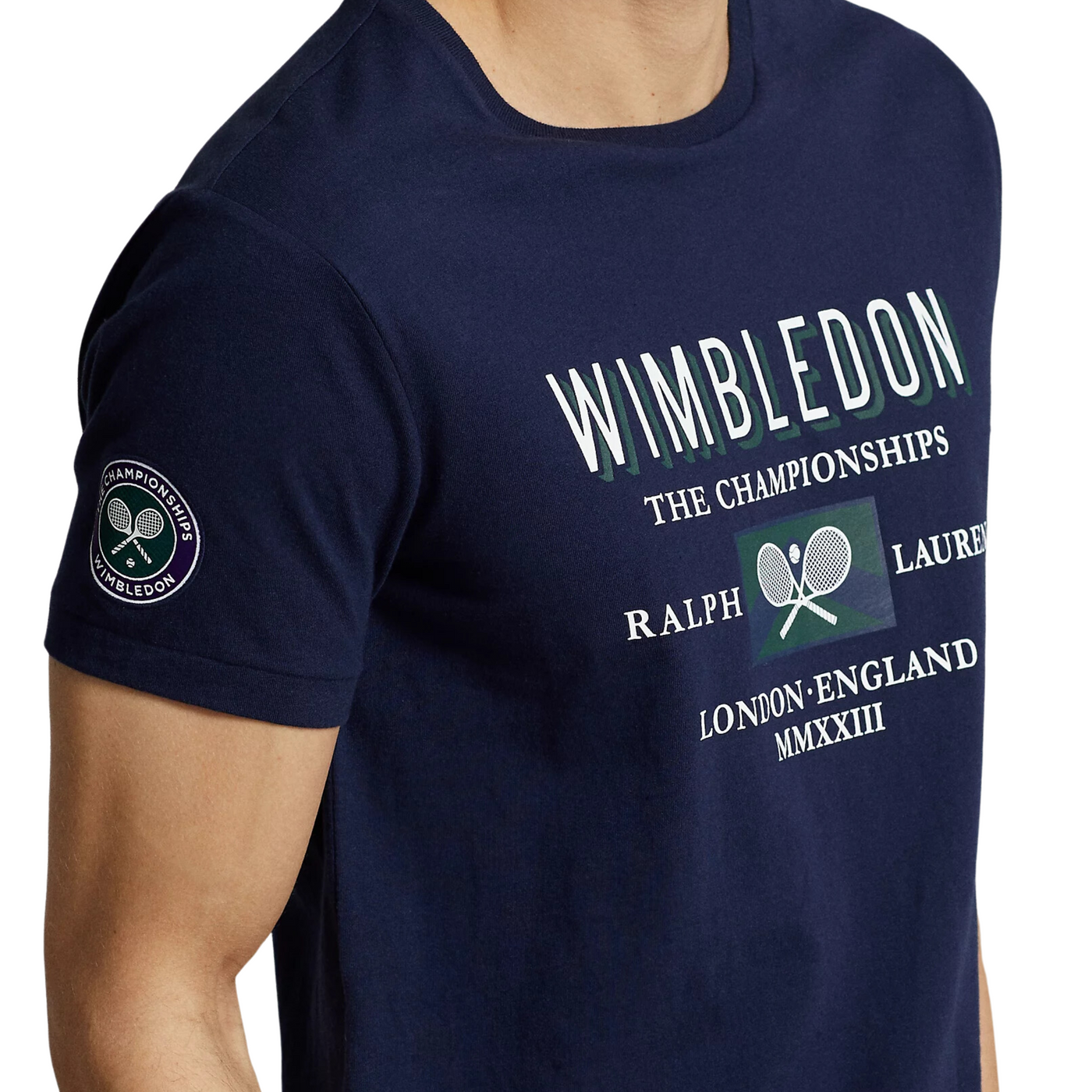 Ralph Lauren Wimbledon Custom Slim Fit T-shirt in Navy