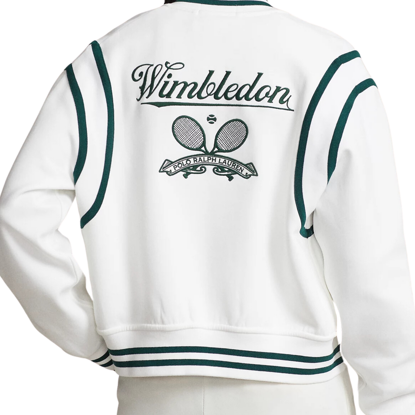 Wimbledon Double Knit Bomber Jacket in White