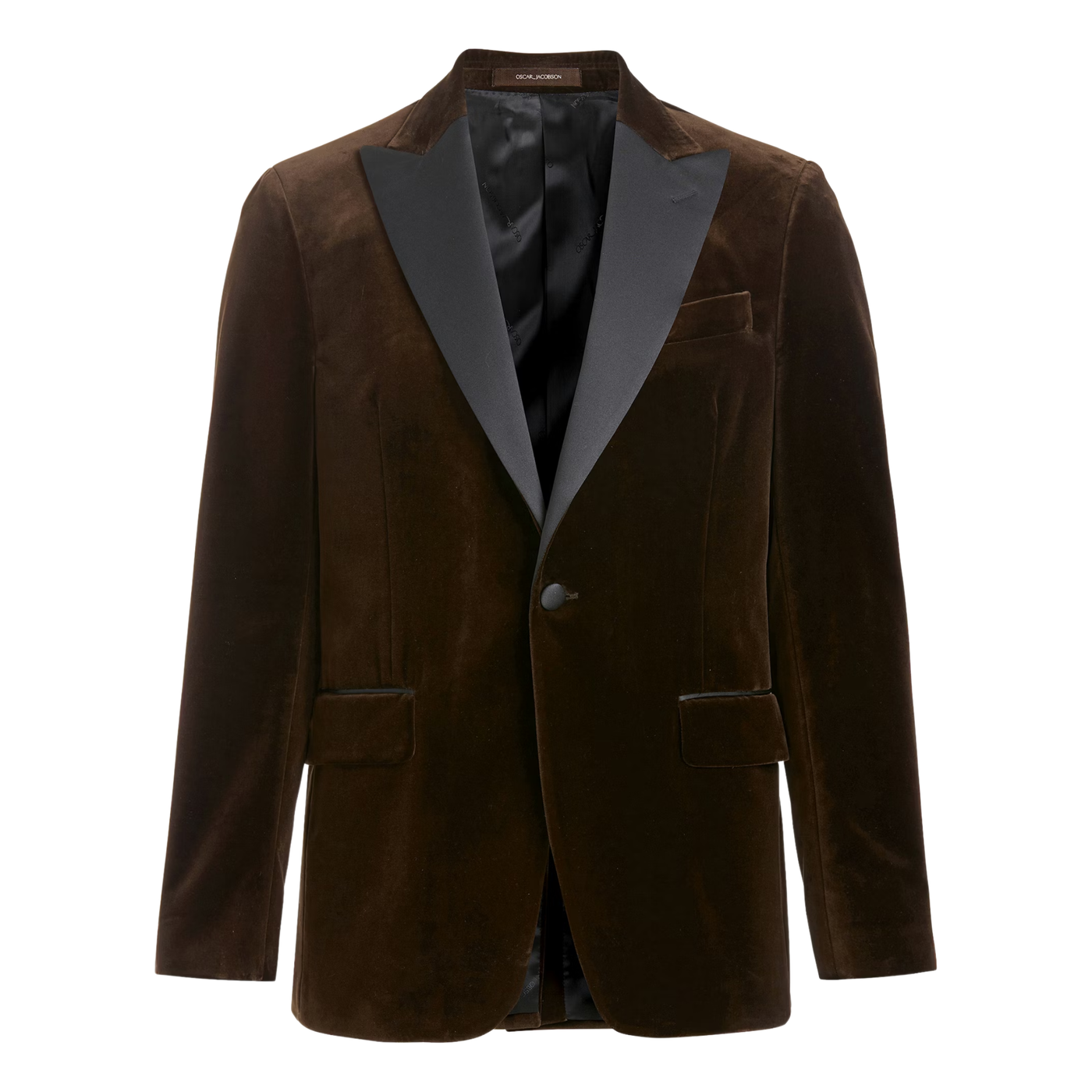 Oscar Jacobson Mørkebrun Velour Blazer Jakke