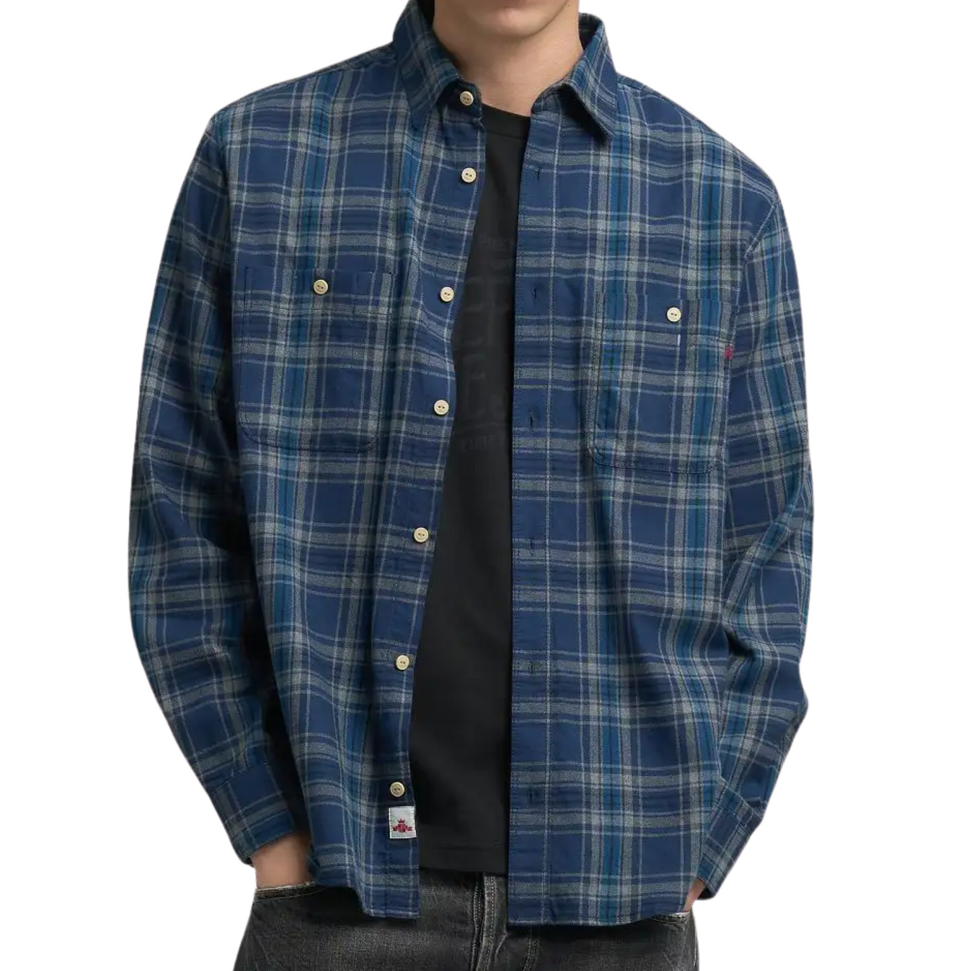 Replay Blå Ternet Skjorte