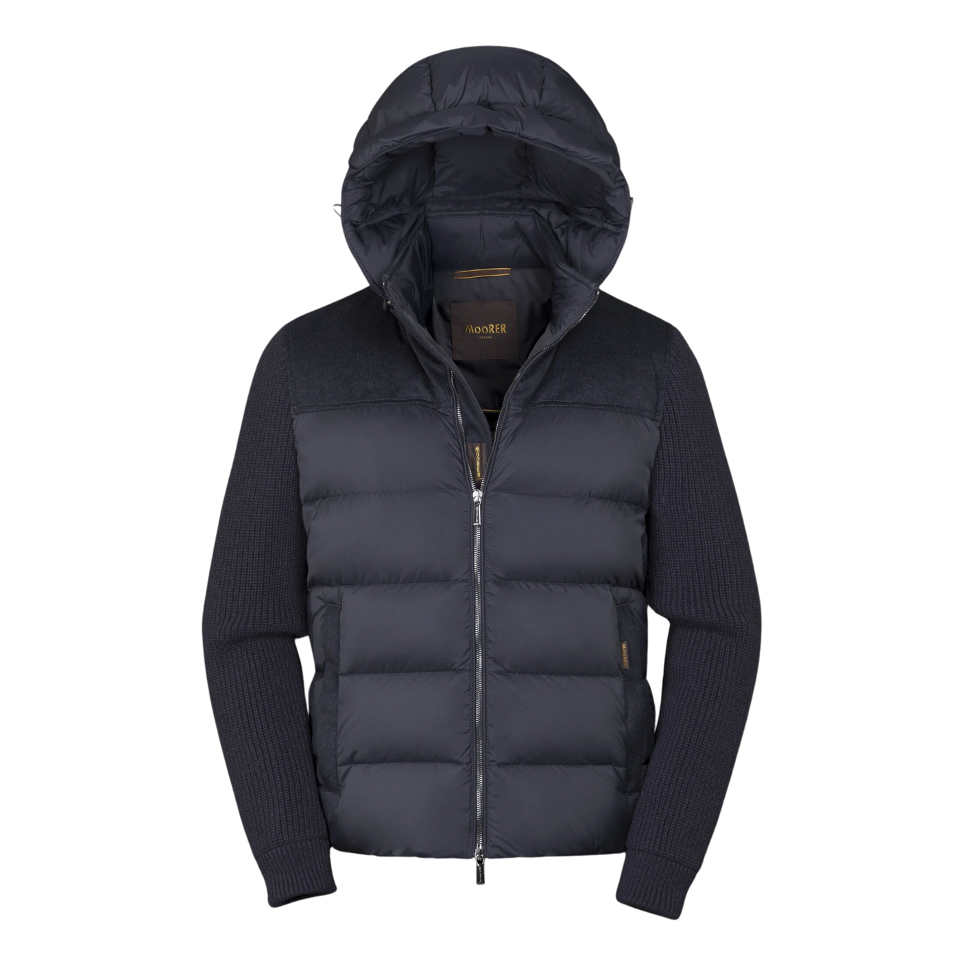 MooRER Navy Dun Jakke Med Strikærmer