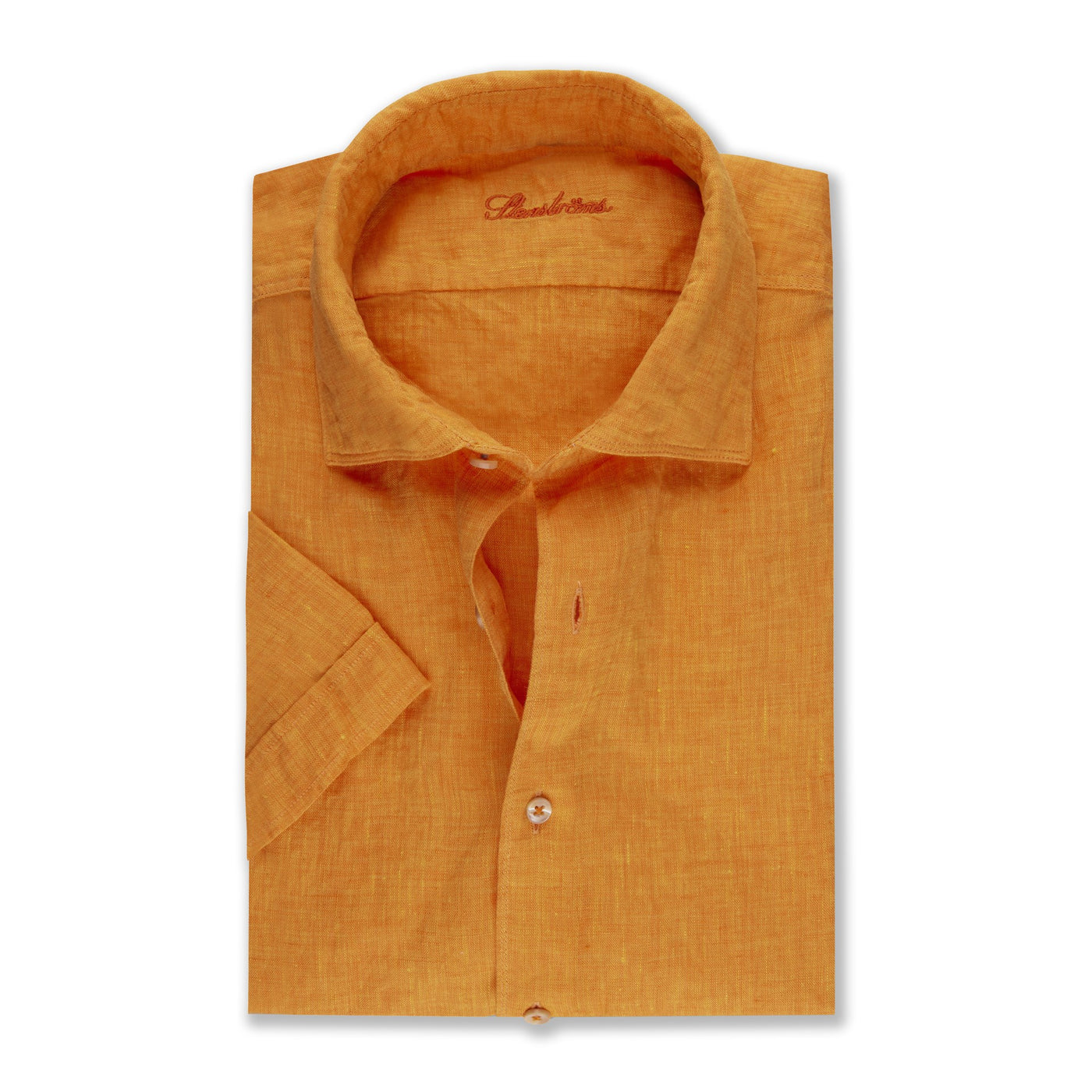 Stenströms Shirt Short Sleeves Linen Orange