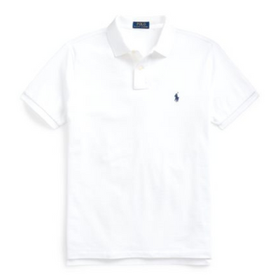 Ralph Lauren Polo Shirt Hvid Custom Slim Fit